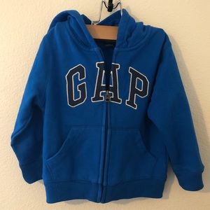 GAP logo hooded zip up sweater jacket